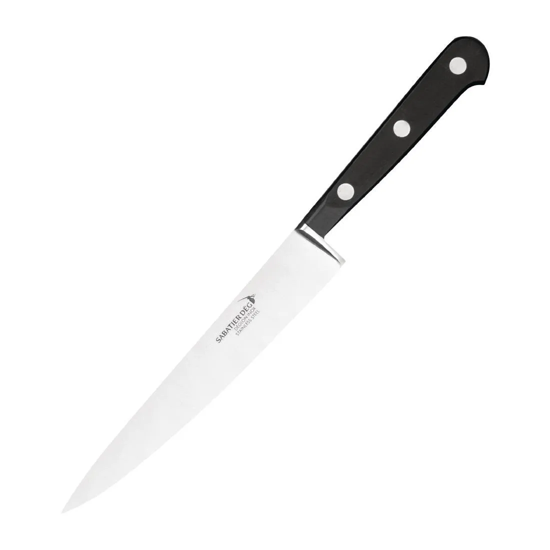 Fileermes van roestvrij staal met een lemmet van 20 cm.