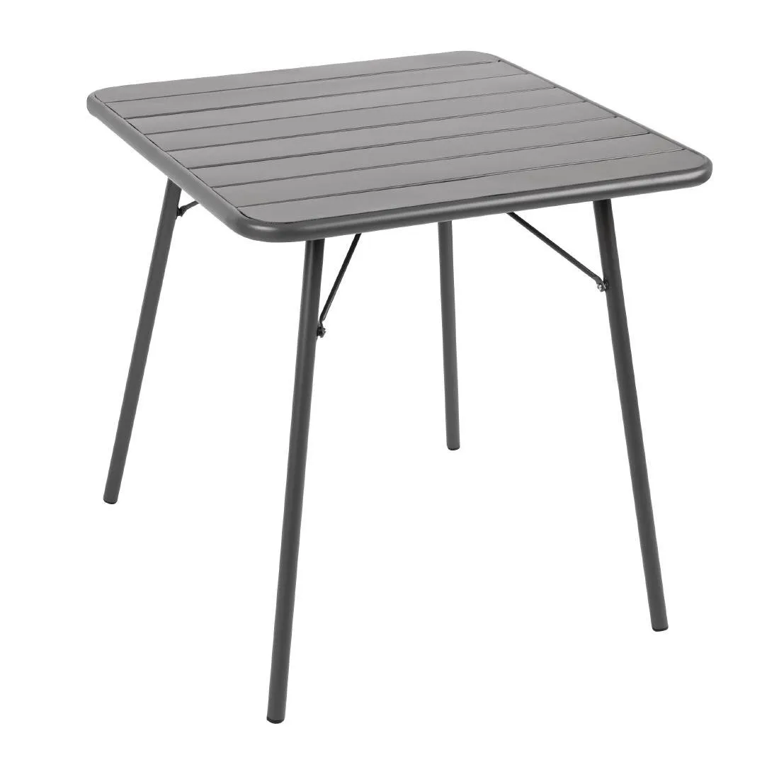 Tafel met grijze latten van staal - 700 x 700 mm