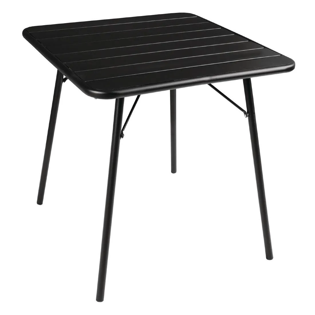 Tafel met zwarte latten van staal - 700 x 700 mm
