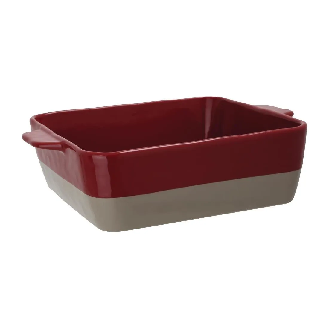 Rechthoekige braadschaal rood en taupe - 4,2 L