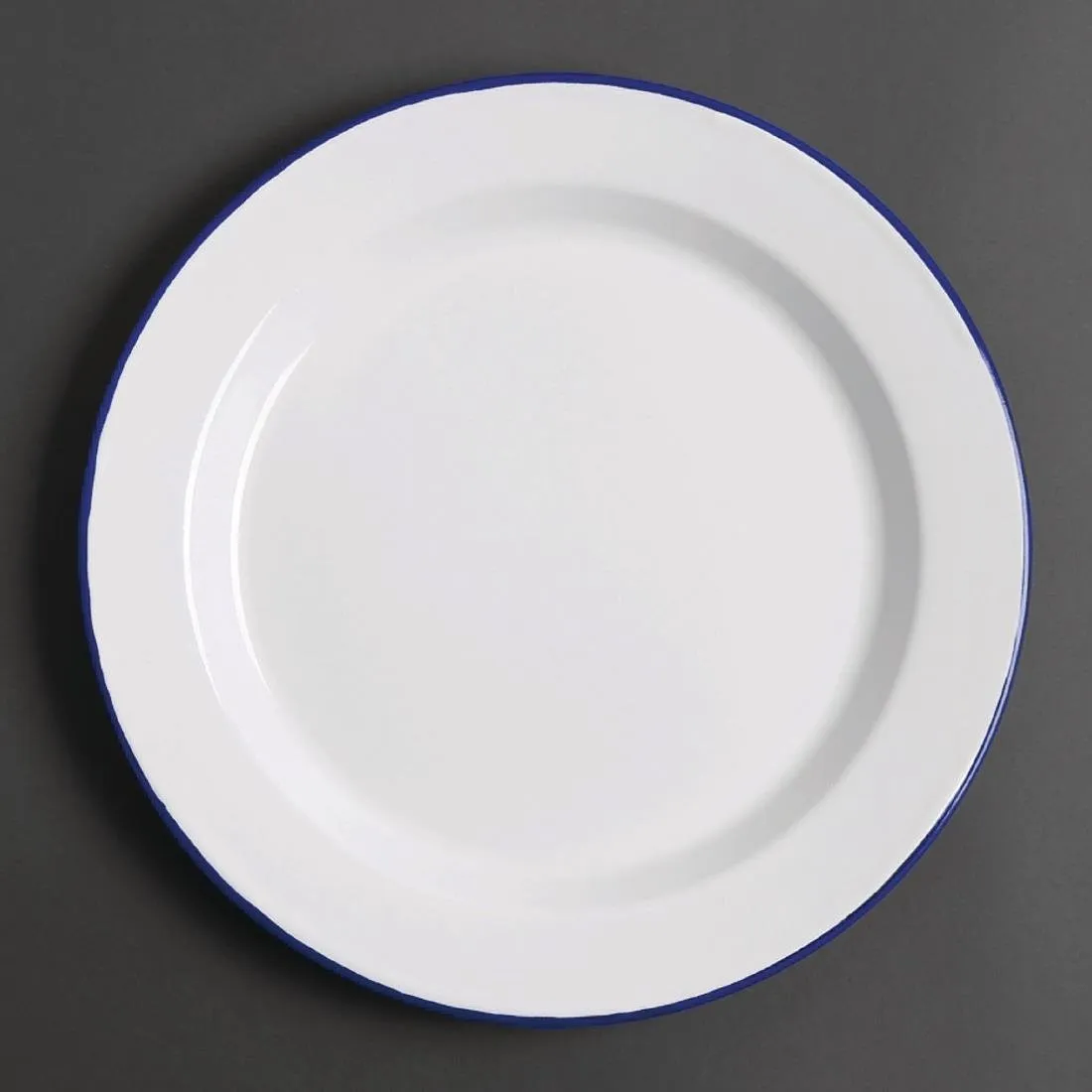 Platte stalen geëmailleerde bord - ø 300 mm - Set van 6