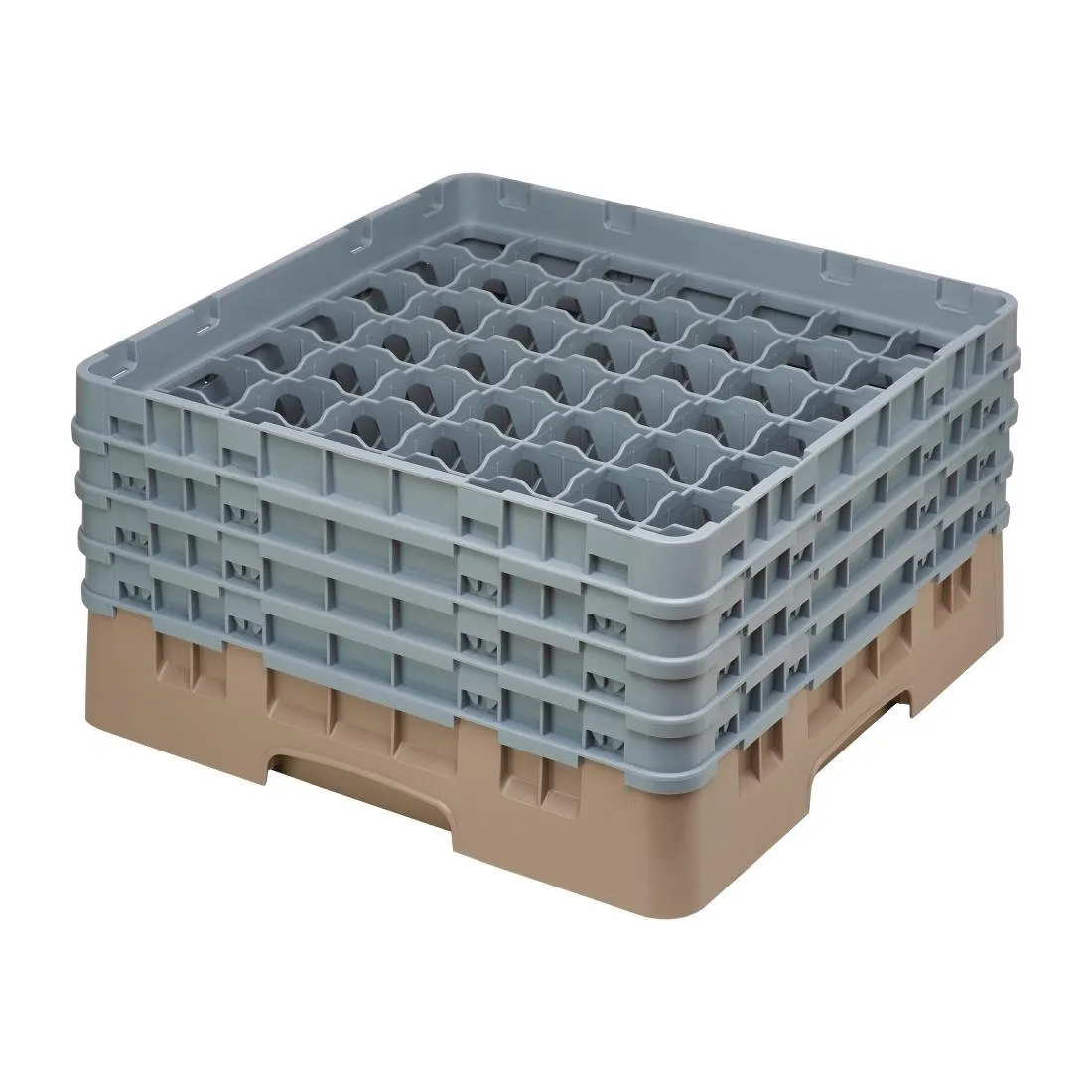 Glazenrek met 49 compartimenten Camrack beige maximale hoogte 215 mm