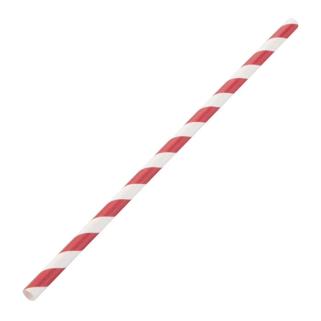 Composteerbare rode en witte papieren rietjes - L 210 mm - Set van 250