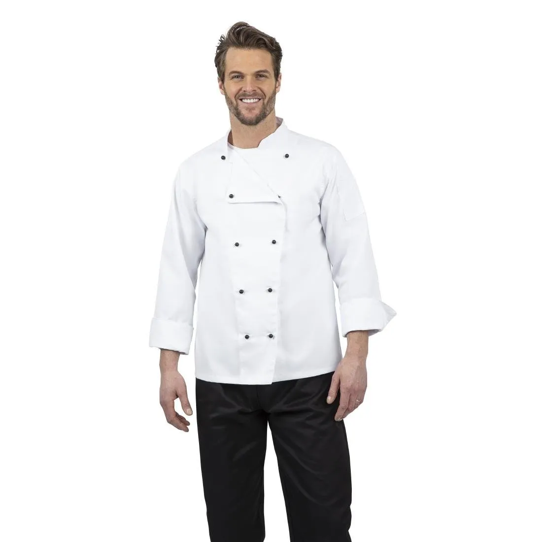 Koksbuis Unisex Chicago Lange Mouwen Wit Maat L