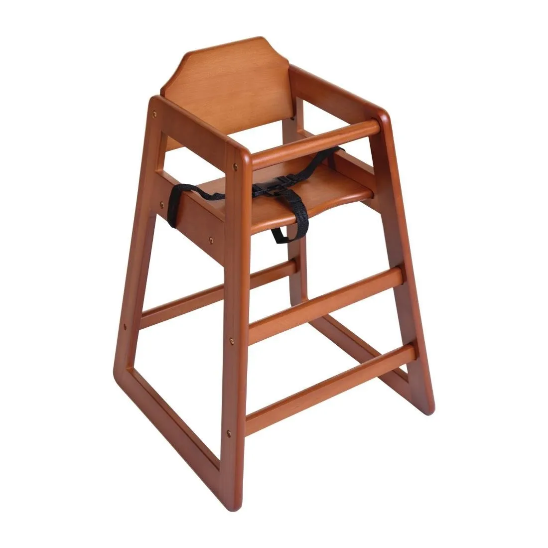 Hoge stoel van donker houten afwerking
