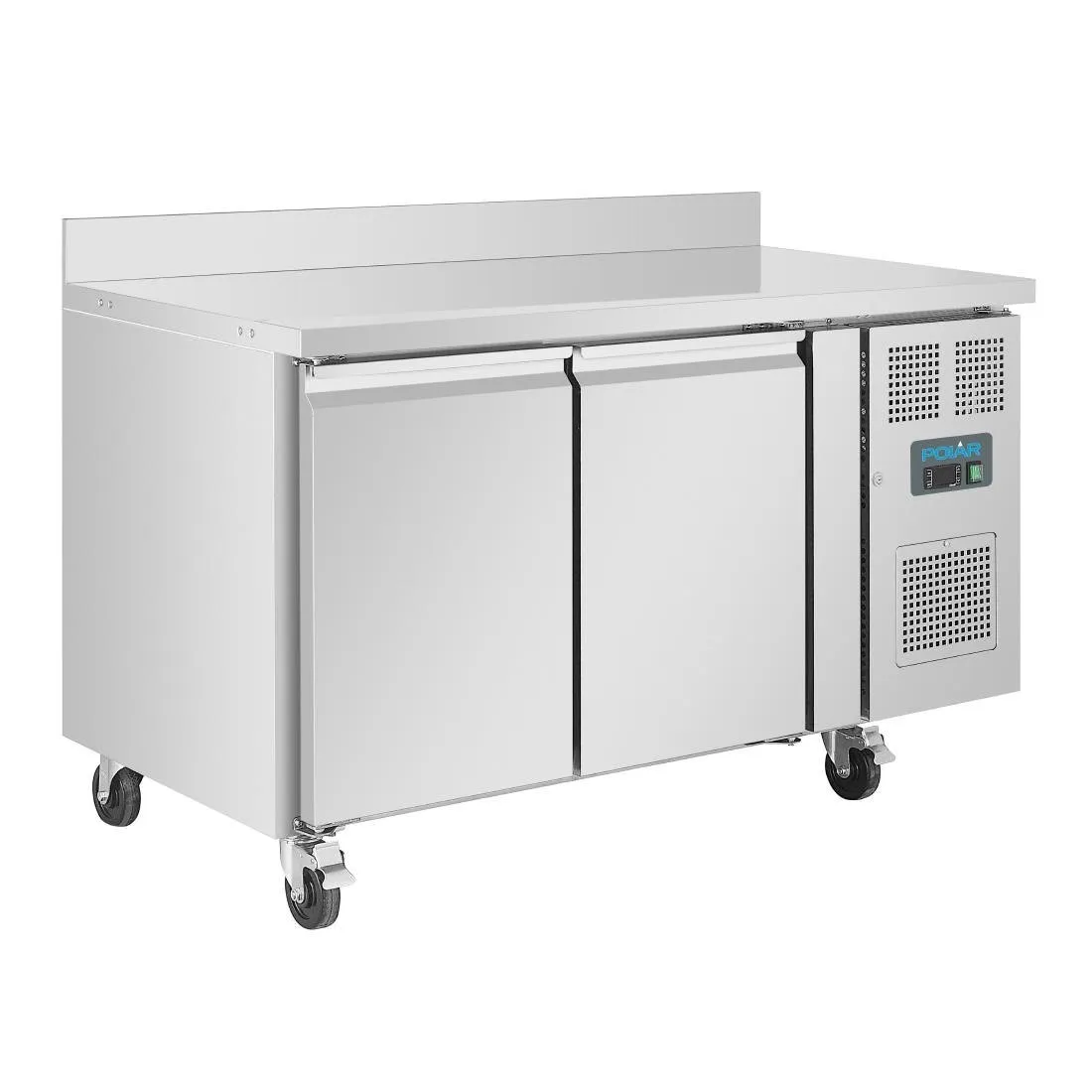 Gekoelde werkbank met 2 deuren en achteropstand Serie U - 282L