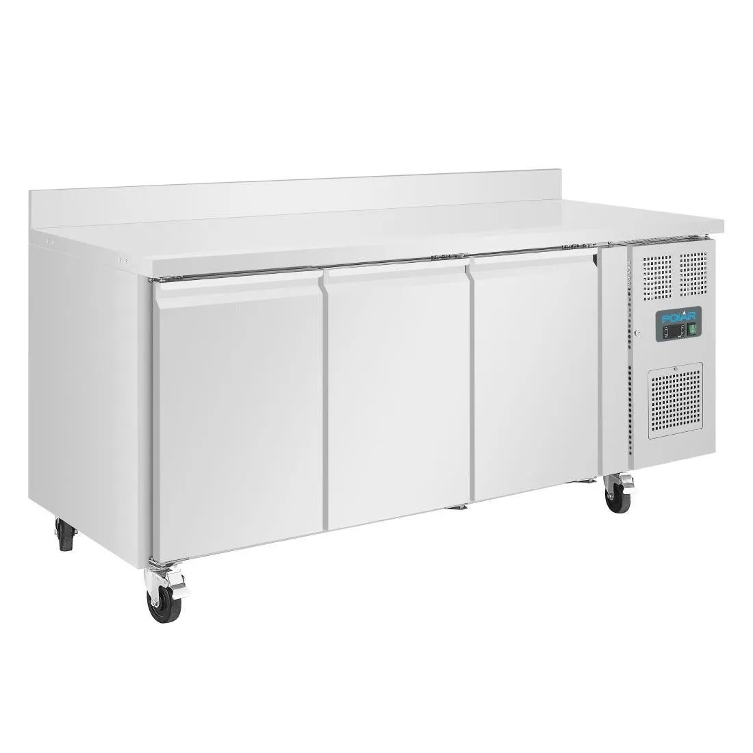 Gekoelde werkbank met 3 deuren en achteropstand Serie U - 417L