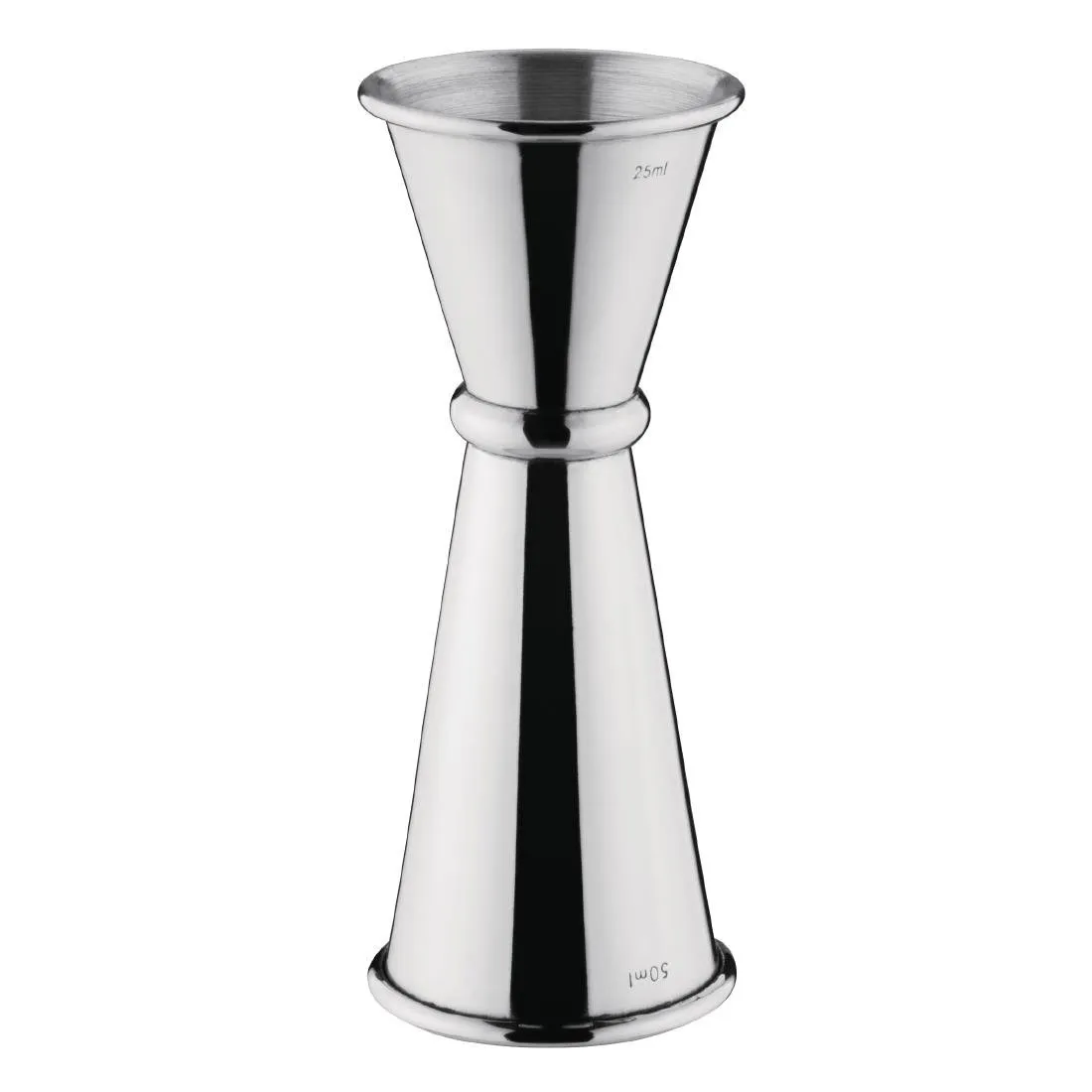 Maatbeker Conisch Roestvrij Staal 25 en 50 ml