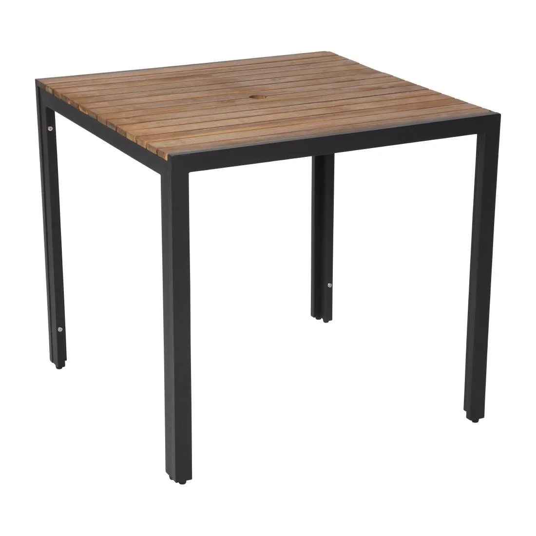 Vierkante Tafel Van Staal En Acacia 80 Cm