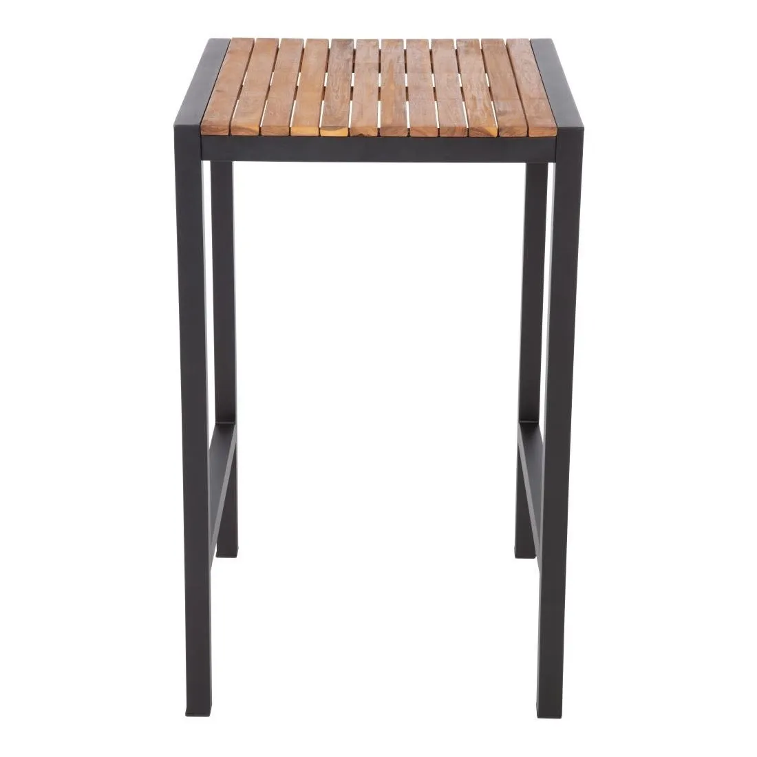 Hoge tafel Vierkant van Staal en Acacia 60 cm