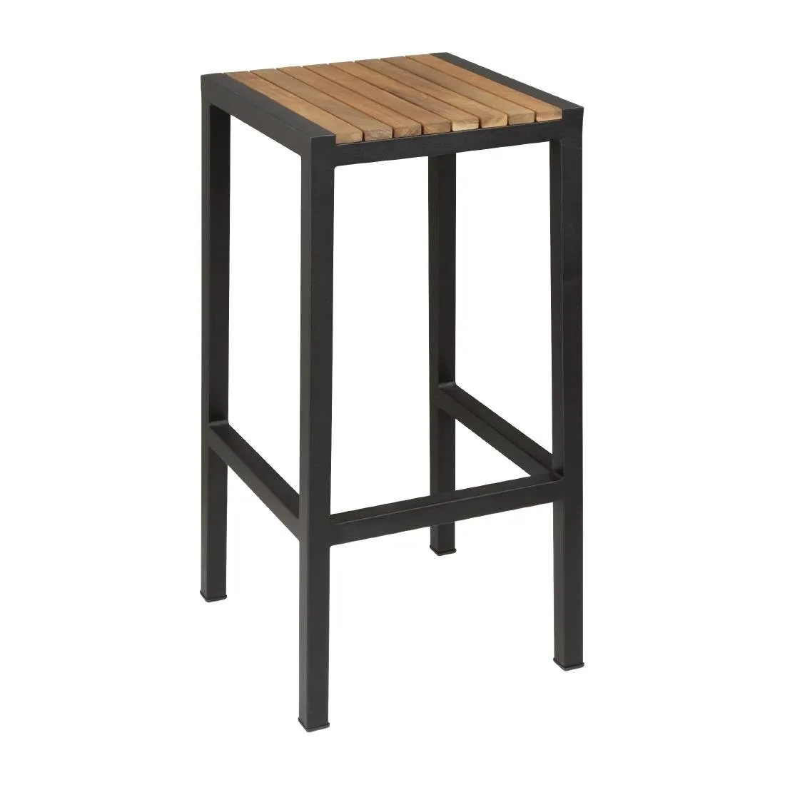 Barstoelen van staal en acacia - Set van 2