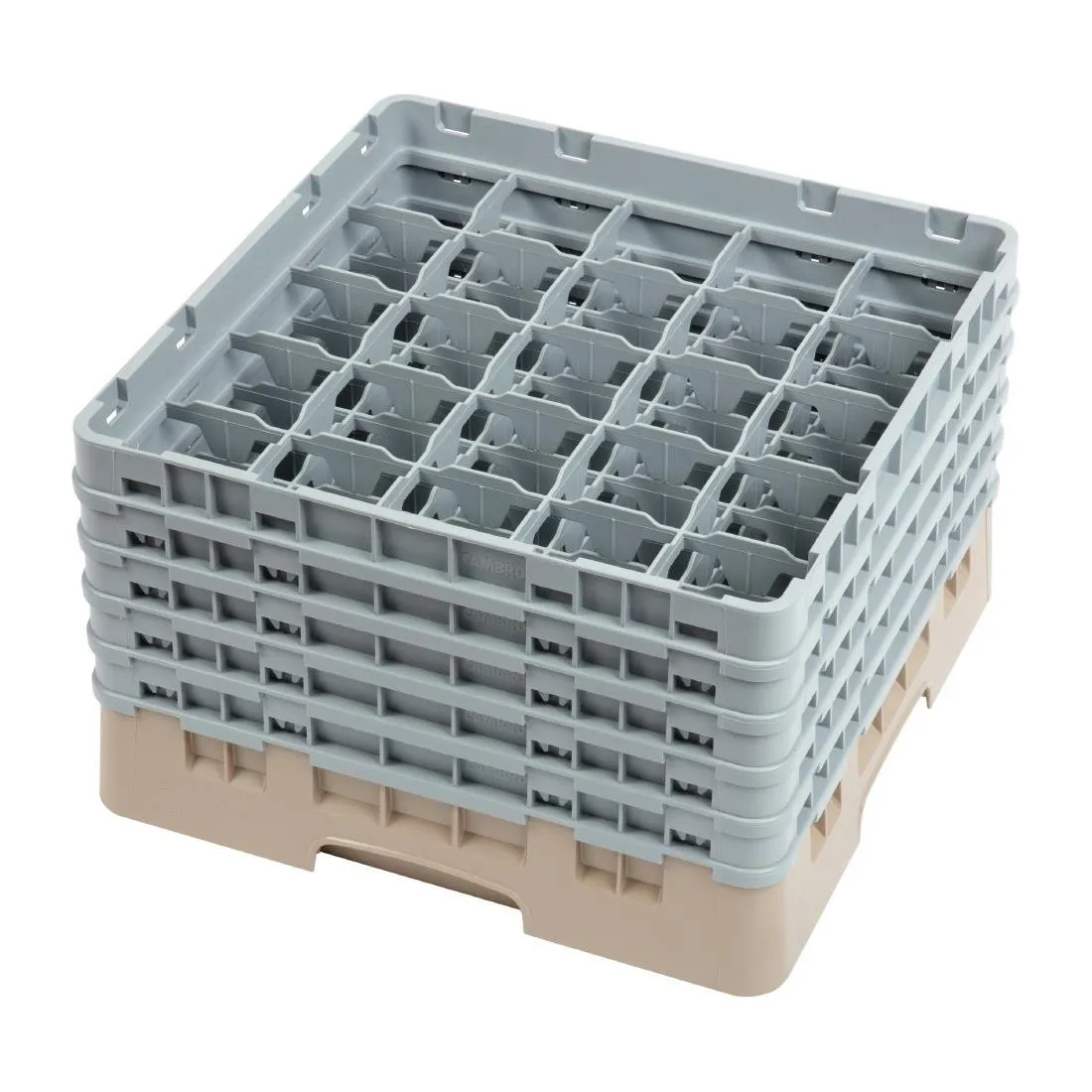 Glazenrek met 25 compartimenten Camrack Beige - 500 x 500 mm