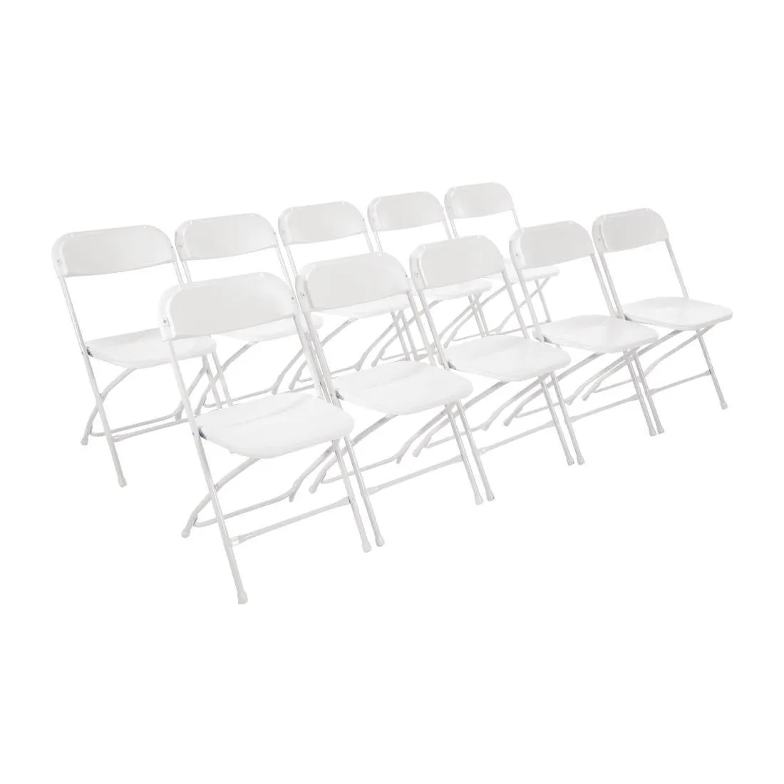 Opvouwbare witte stoelen - Set van 10