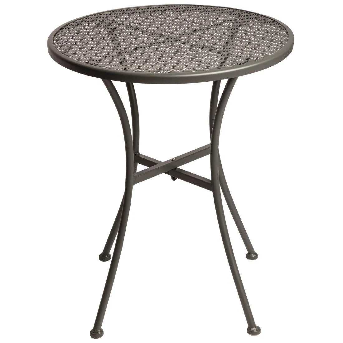 Ronde Bistrotafel van Geperforeerd Staal - Grijs - 600 mm