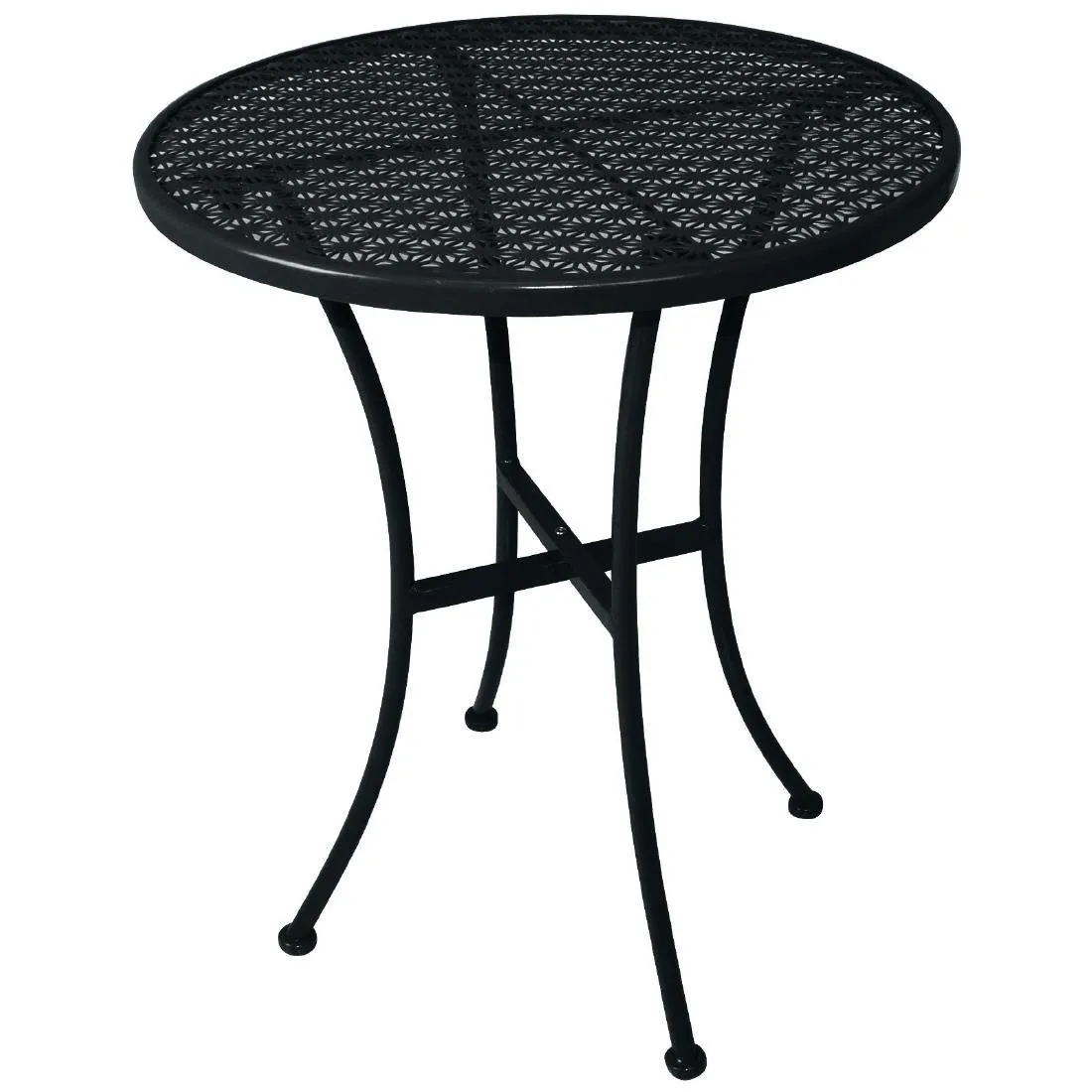 Ronde Bistrotafel van Geperforeerd Staal - Zwart - 600 mm