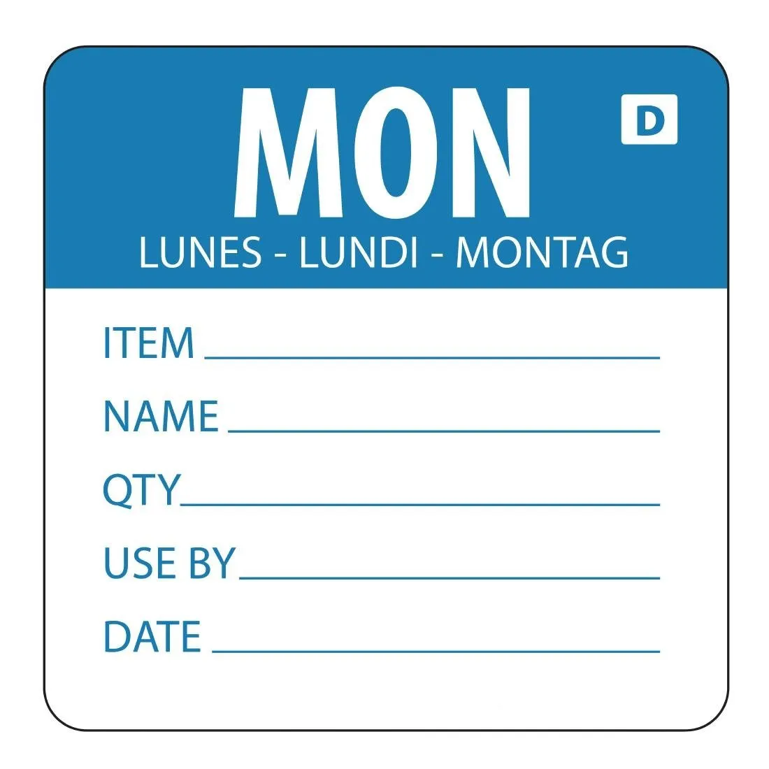 Oplosbare labels Weekdag Maandag - Rol van 250