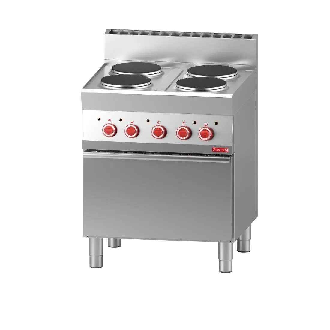 Elektrisch fornuis met 4 kookplaten 650 op convectie-elektrische oven - 400V