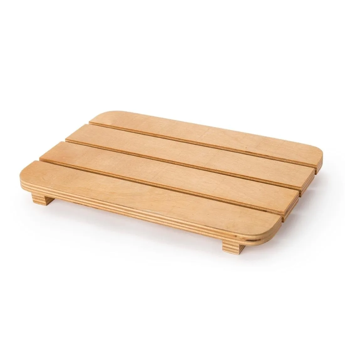 Presentatieplateau met houten latten
