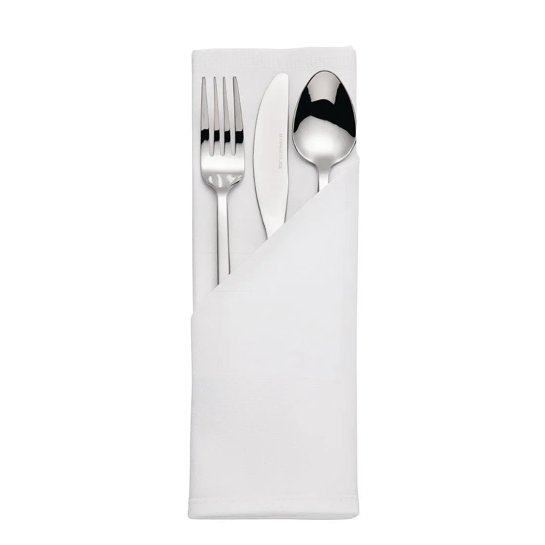 Witte katoenen servetten met satijnen band - Set van 10