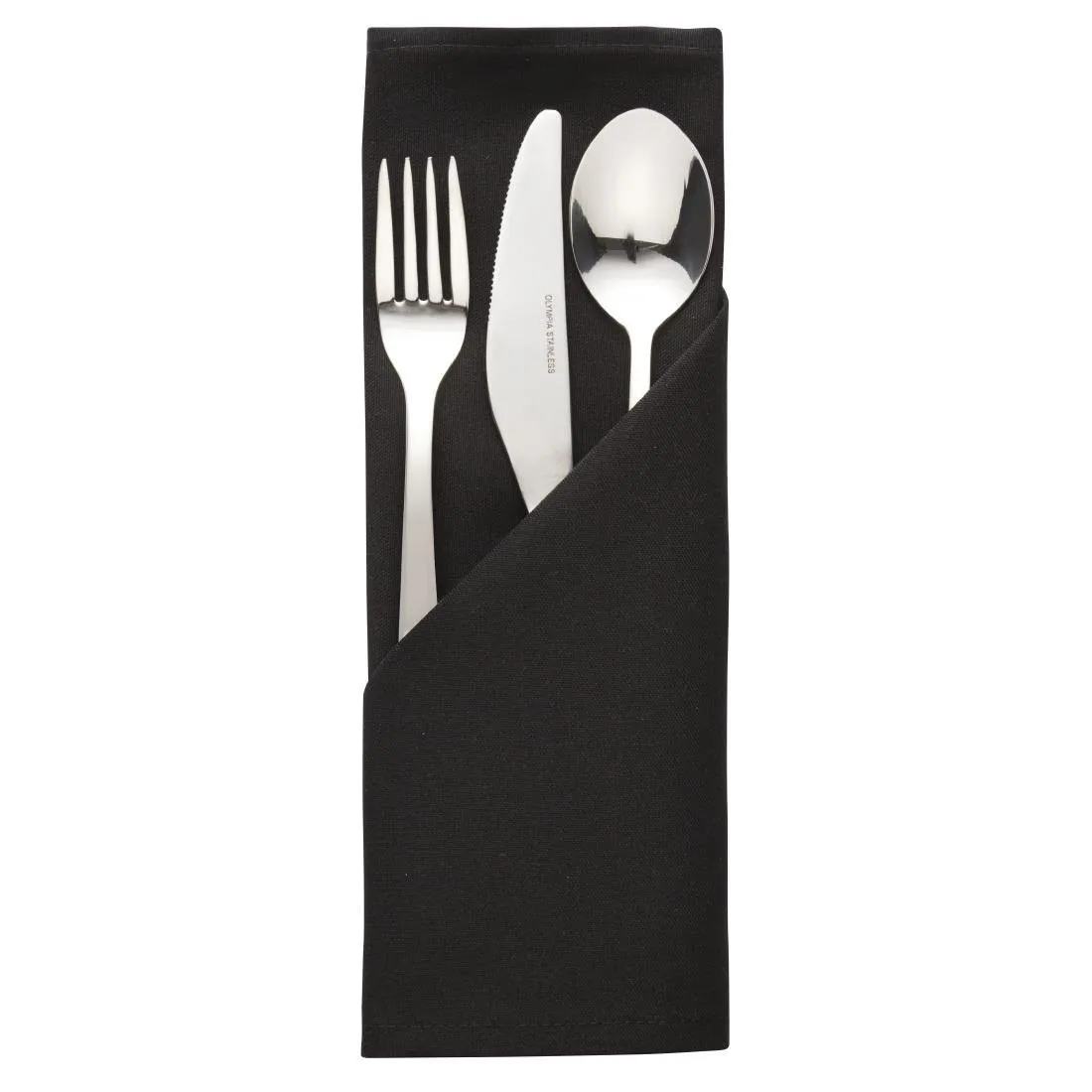 Zwarte polyester servetten - Set van 10