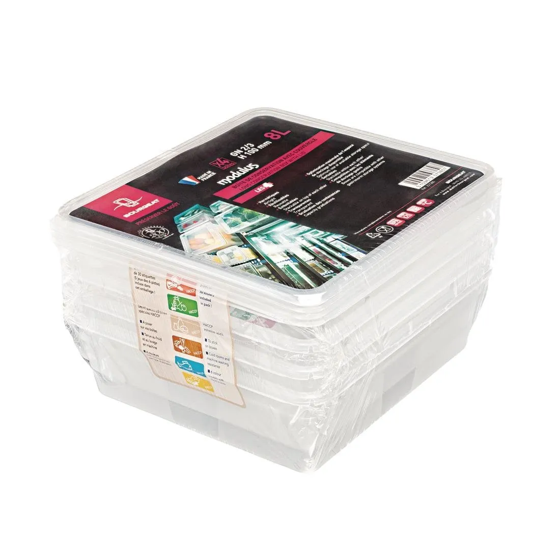 Opslagbox GN2/3 Modulus voor intensief gebruik 8L - Set van 4