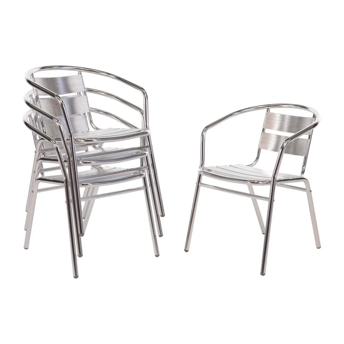 Stapelbare Aluminiumstoelen - Set van 4