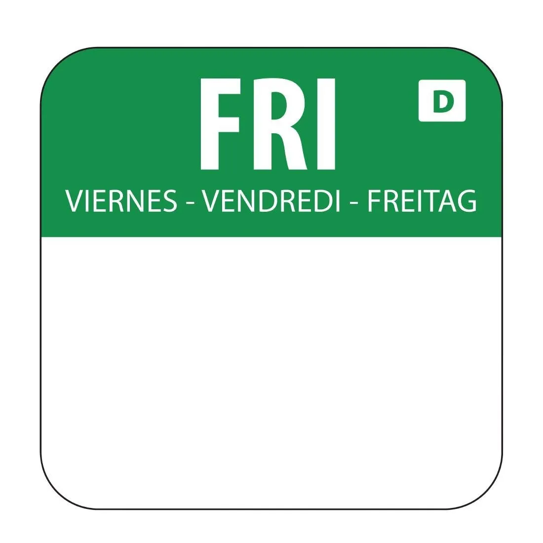 Oplosbare Etiketten voor Voedsel "Vrijdag" - Doos van 1000