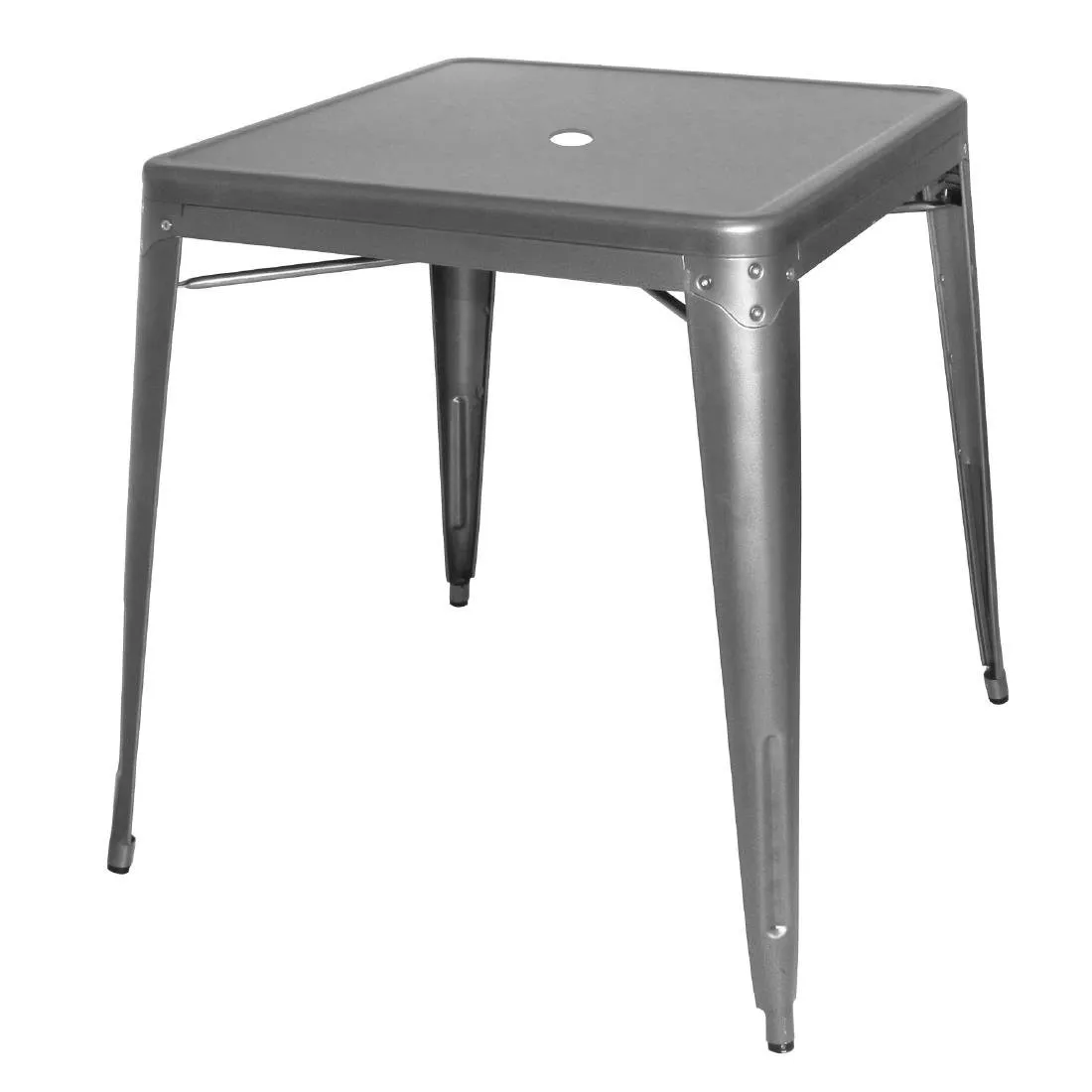 Vierkante tafel van metaal in grijs - L 668 x D 668 mm