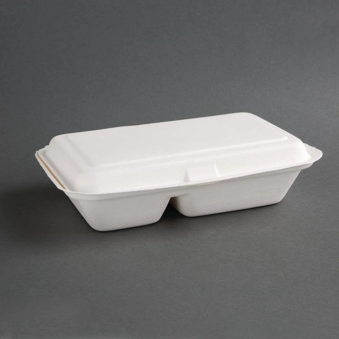 Dozen 2-vaks met scharnierend deksel composteerbare bagasse 253 mm - Set van 200