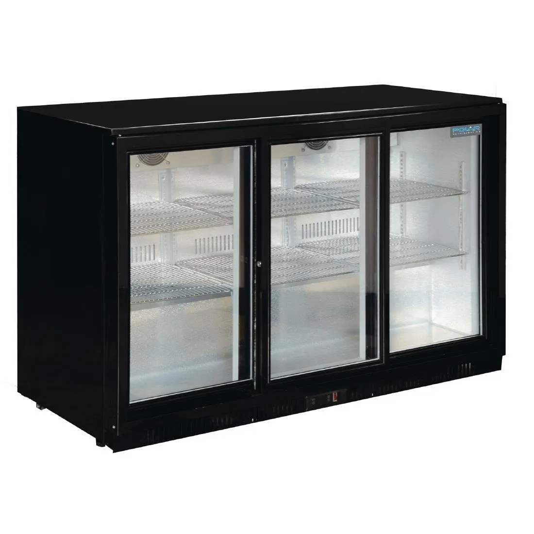 Koelwerkbank - 3 Glazen Schuifdeuren - 330 L