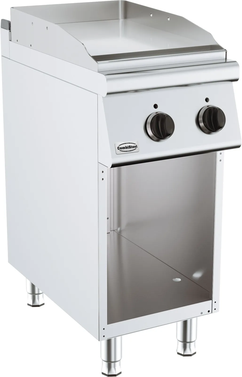 Elektrische grillplaat chroom op kist - Serie 700 - 400 mm