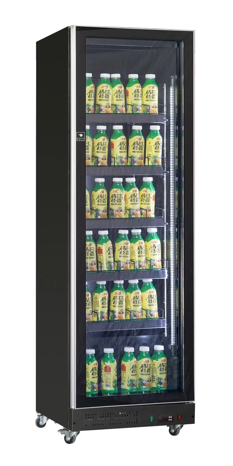 Koelkast voor dranken met 1 glazen deur Zwart 387 L