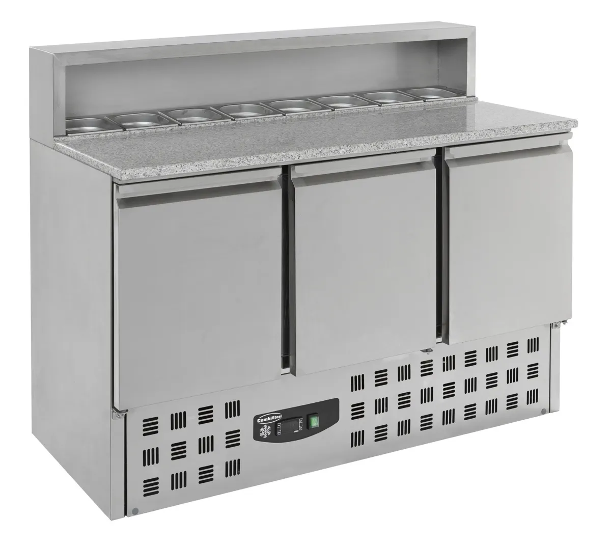 Gekoelde Pizzameubel met 3 Deuren - 8 GN 1/6 Bakken