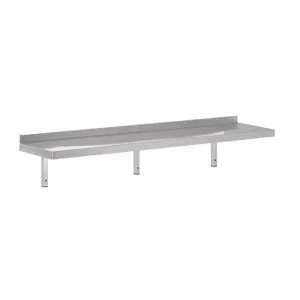 Roestvrijstalen Wandplank met Steun - L 1800 x D 300 mm
