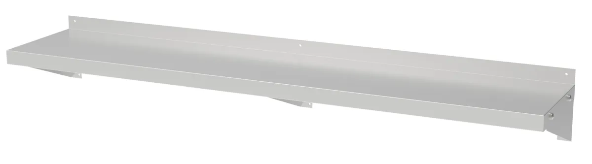 Roestvrijstalen Wandplank met Beugels - L 2000 x D 400 mm