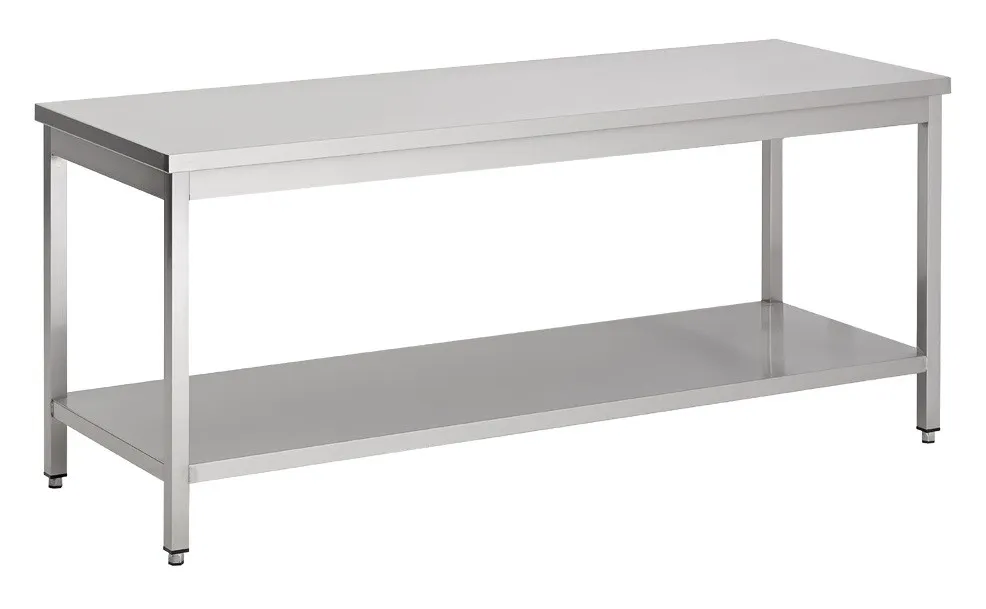 RVS Tafel met Plank - L 1200 x D 700 mm