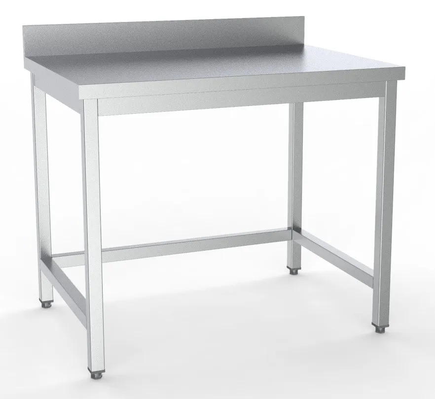 RVS Tafel met Achterwand - L 1000 x D 700 mm