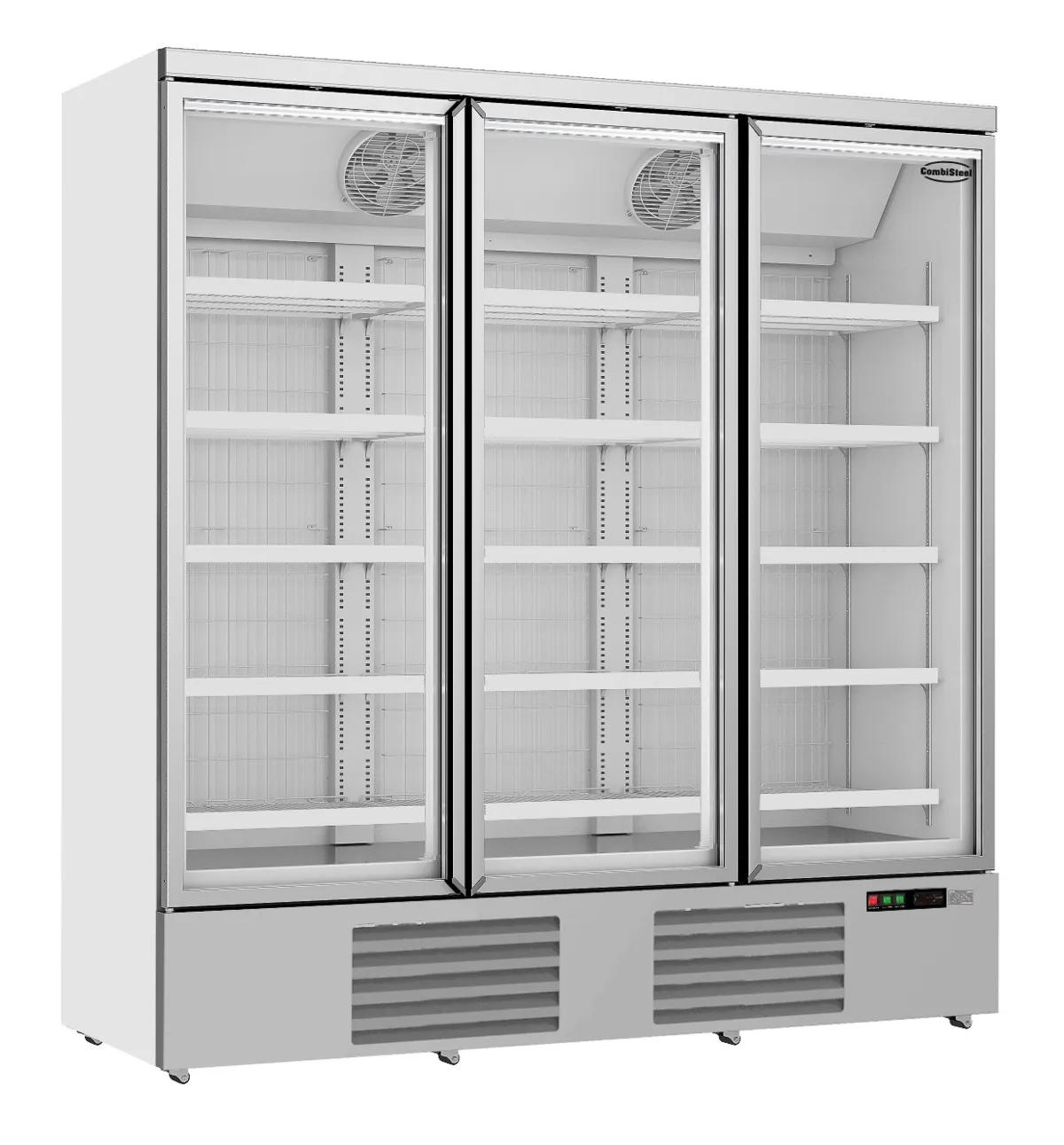 Negatieve Roestvrijstalen Koelvitrine - 3 Glazen Deuren - 1450 L