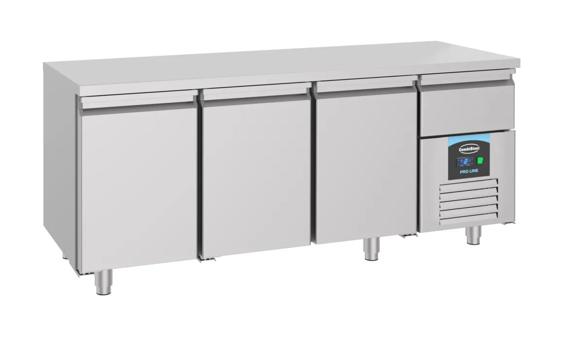 Positieve Koelwerkbank GN 1/1 met 3 Deuren en 1 Lade - 474 L