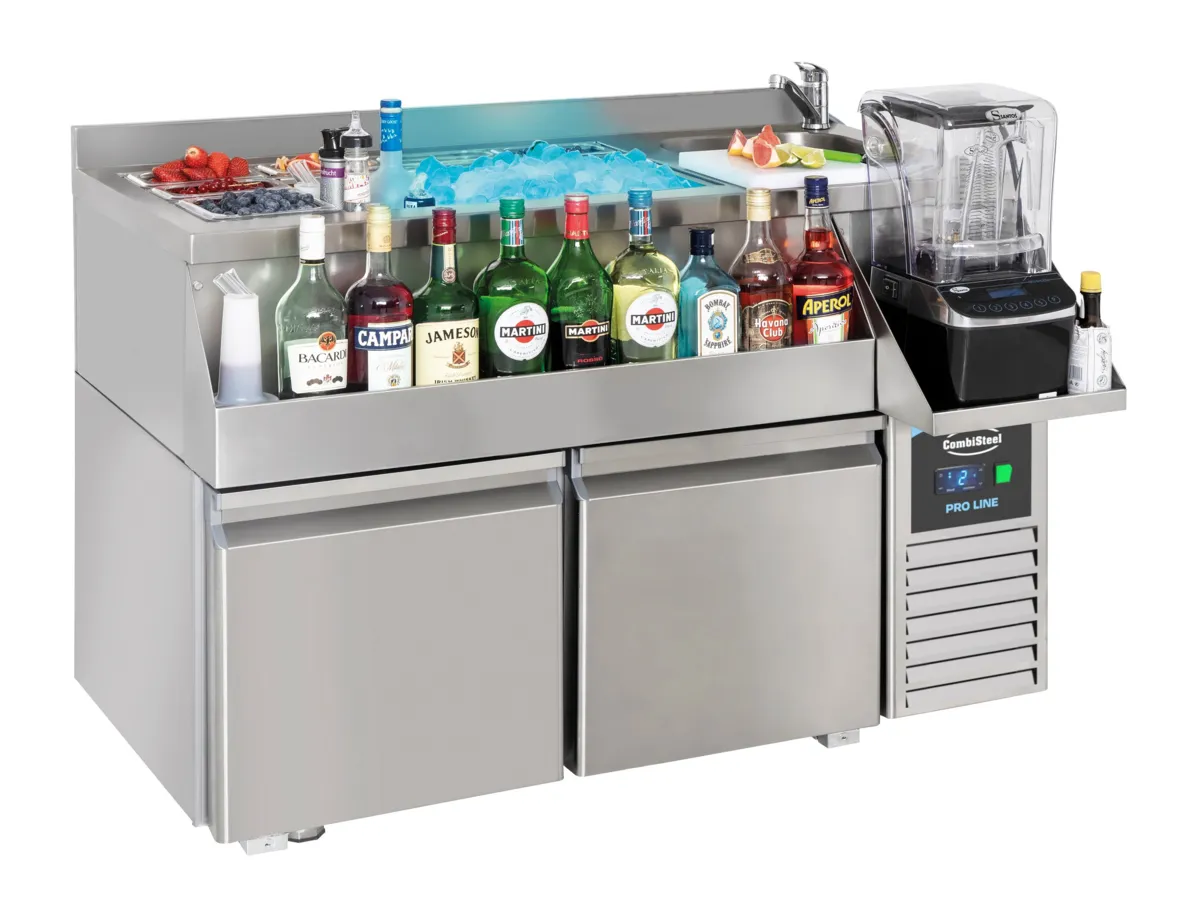Koelkasttafel 2 deuren met Cocktailbar
