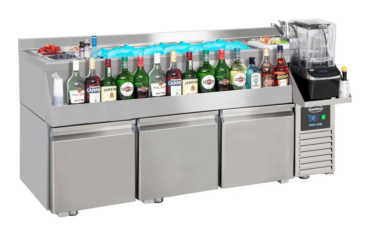 Koelwerkbank met 3 Deuren en Cocktailbar