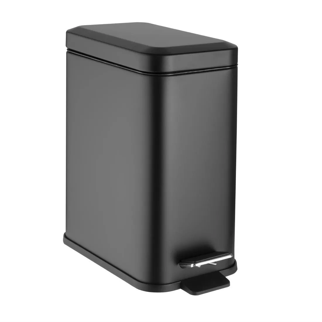 Zwarte Slanke Badkamer Prullenbak - 5 L