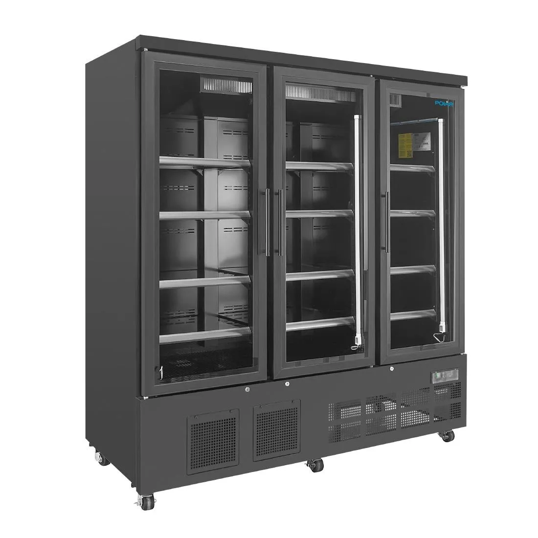 Koelvitrine met 3 Deuren - 1156 L - Positief Zwart