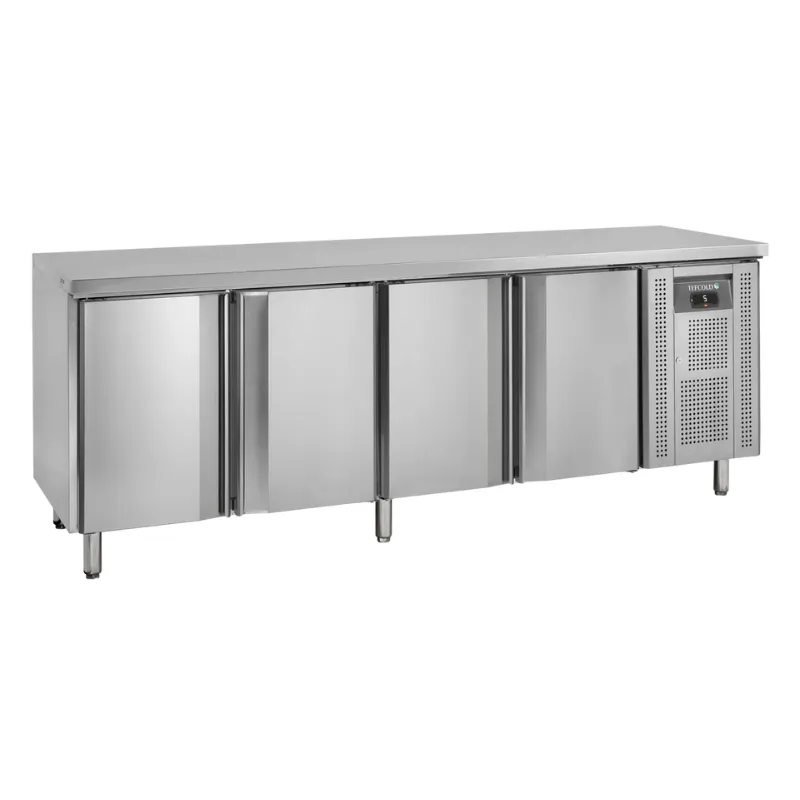 Roestvrijstalen Koelwerkbank - 4 Deuren - GN 1/1