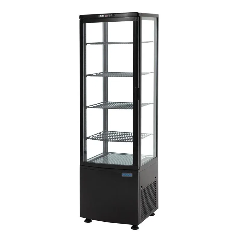 Koelvitrine - Gebogen Deur - Zwarte Serie C 235 L