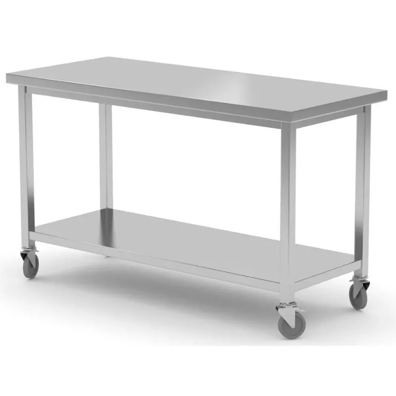 Mobiele tafel met schap-geschroefd - 1200 x 600 mm