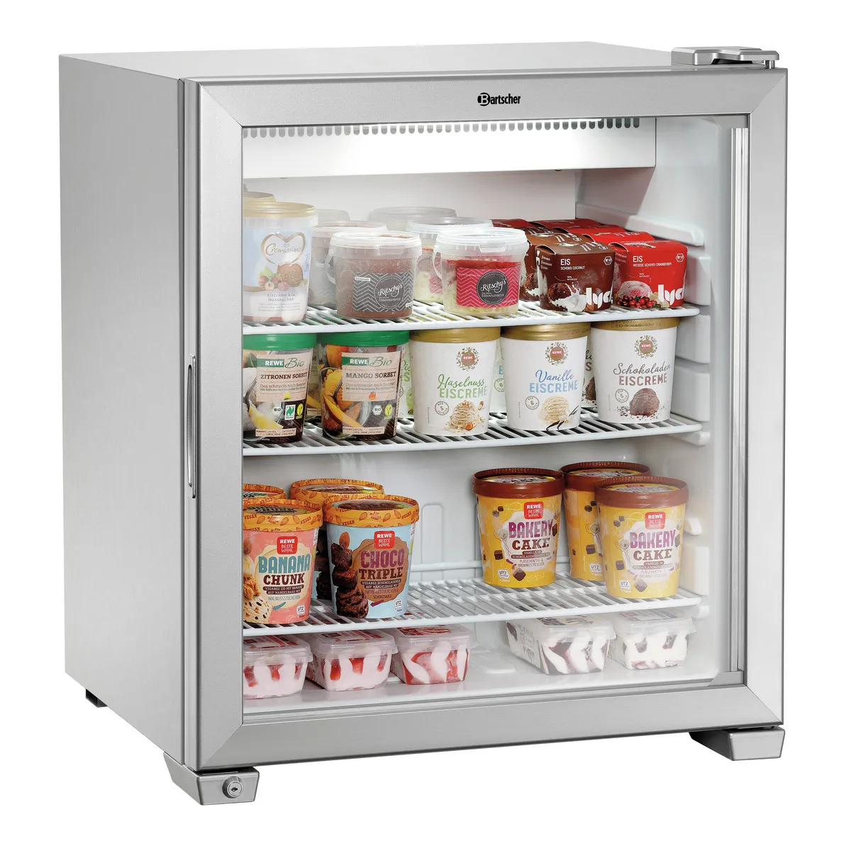 Mini Vriezer Inox Met Glasdeur - 90 L