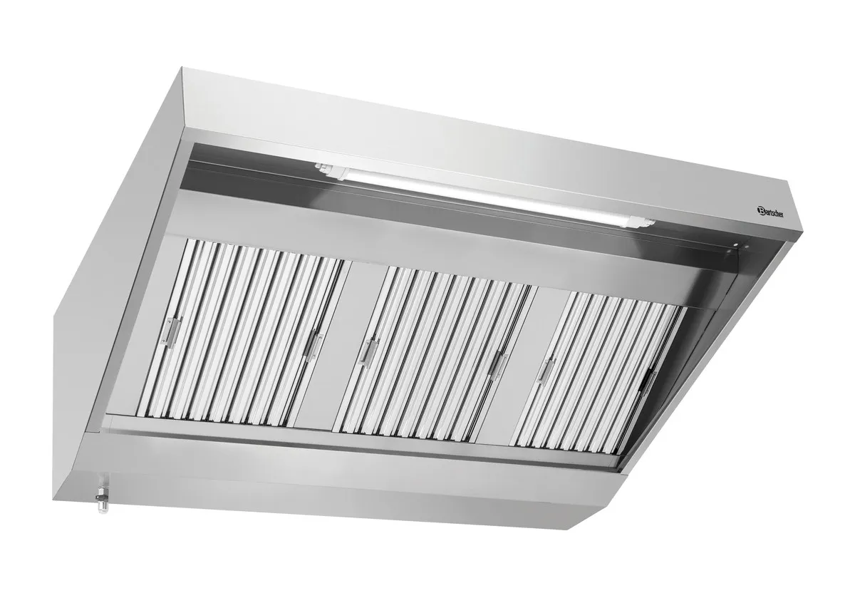 Wandafzuigkap met Motor en Verlichting - L 1500 x D 900 mm