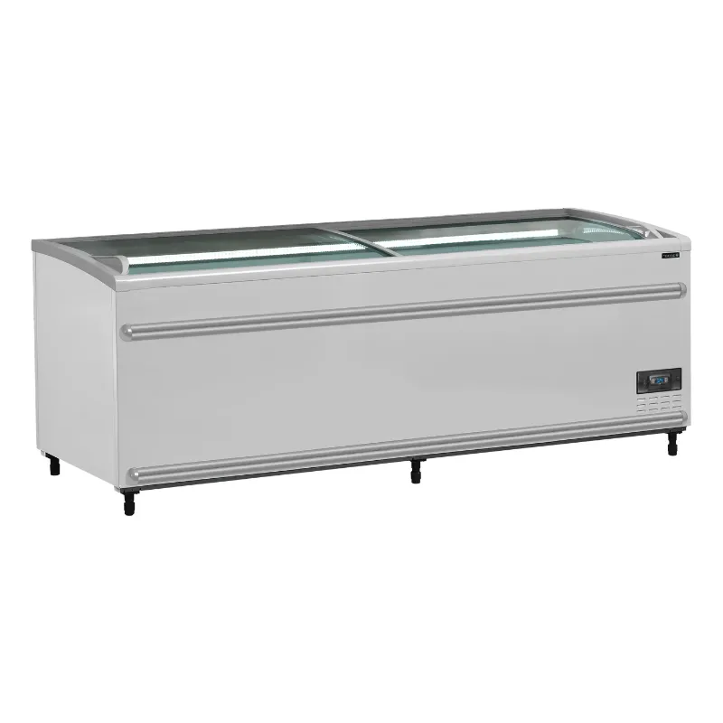 Koelkast Vriezer Gebogen Glazen Deksel - Wit - 584 L