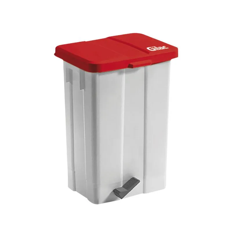 Pedaalemmer met Rood Deksel - 50 L